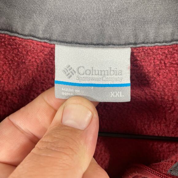 Columbia 1/2 Zip Hart Mountain II Pullover Men's XXL Red Comfort Fit Sweatshirt - Picture 4 of 9